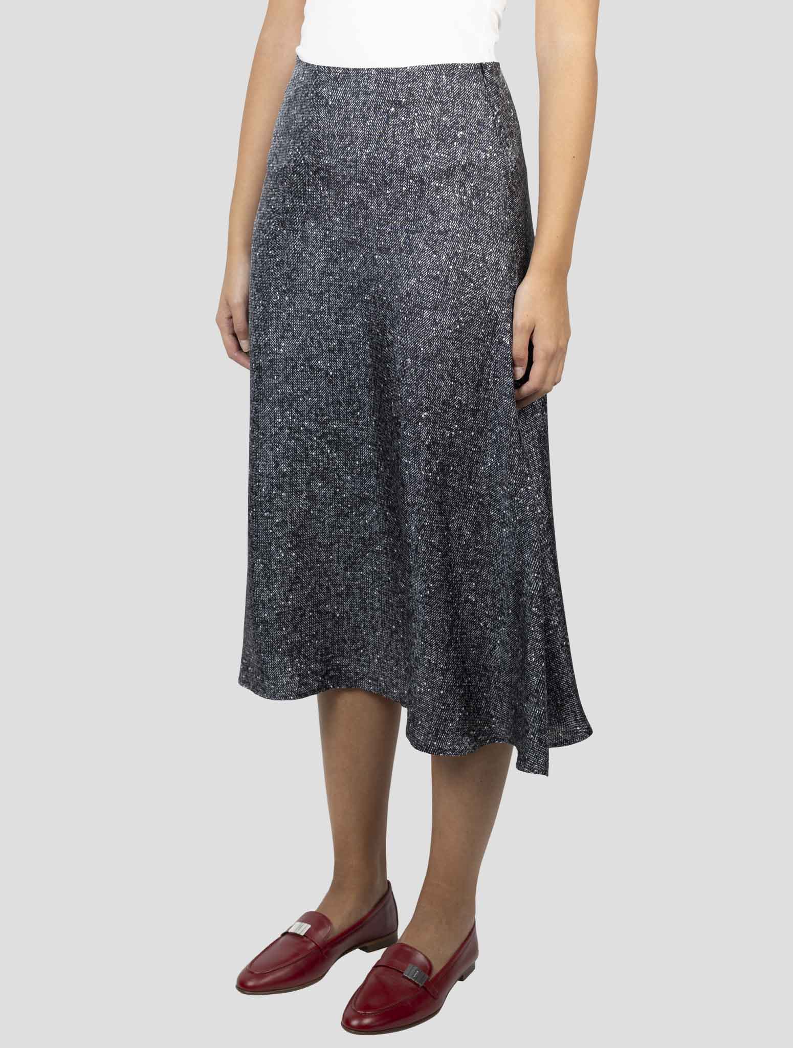 Kiton Dark Gray Silk Skirt