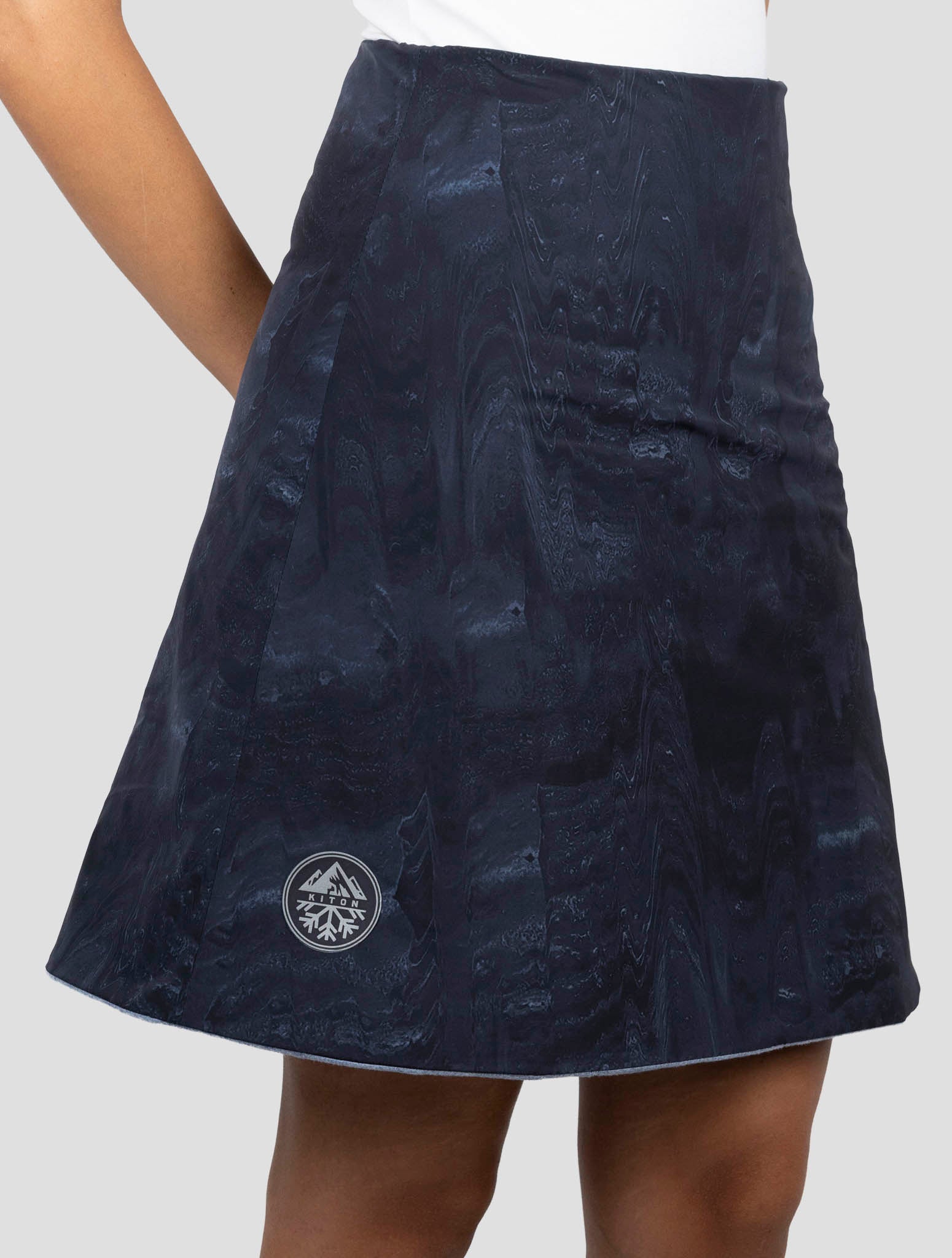 Kiton Gray Blue Cashmere Snow Skirt