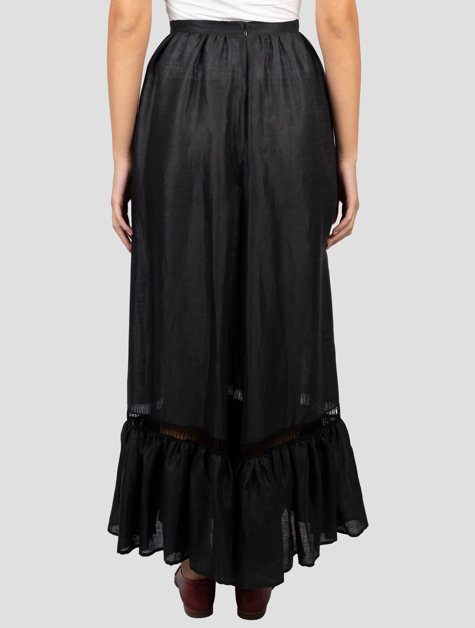 Kiton Black Linen Skirt