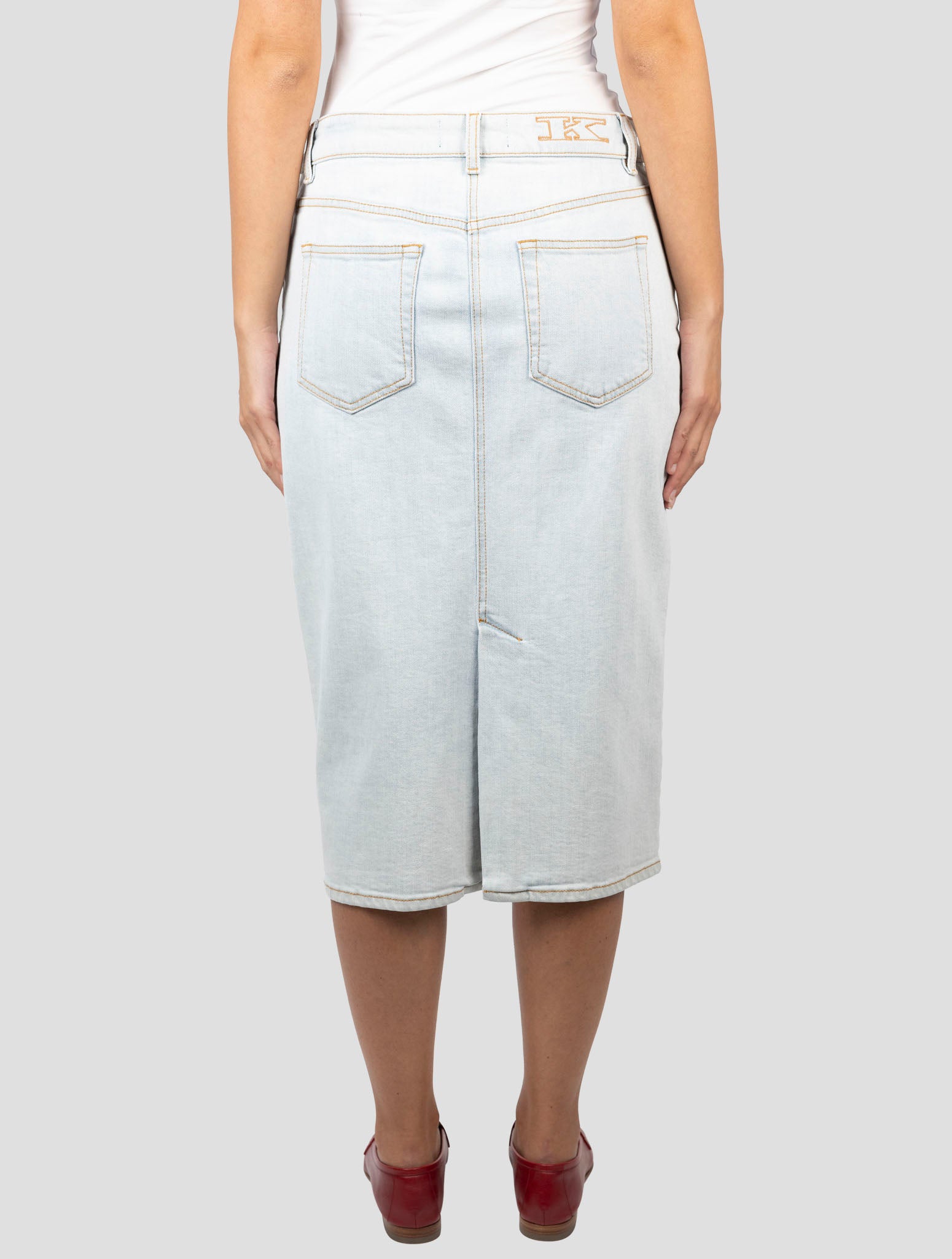 Kiton Light Blue Cotton Ea Skirt