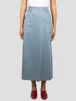 Kiton Light Blue Cotton Ea Skirt