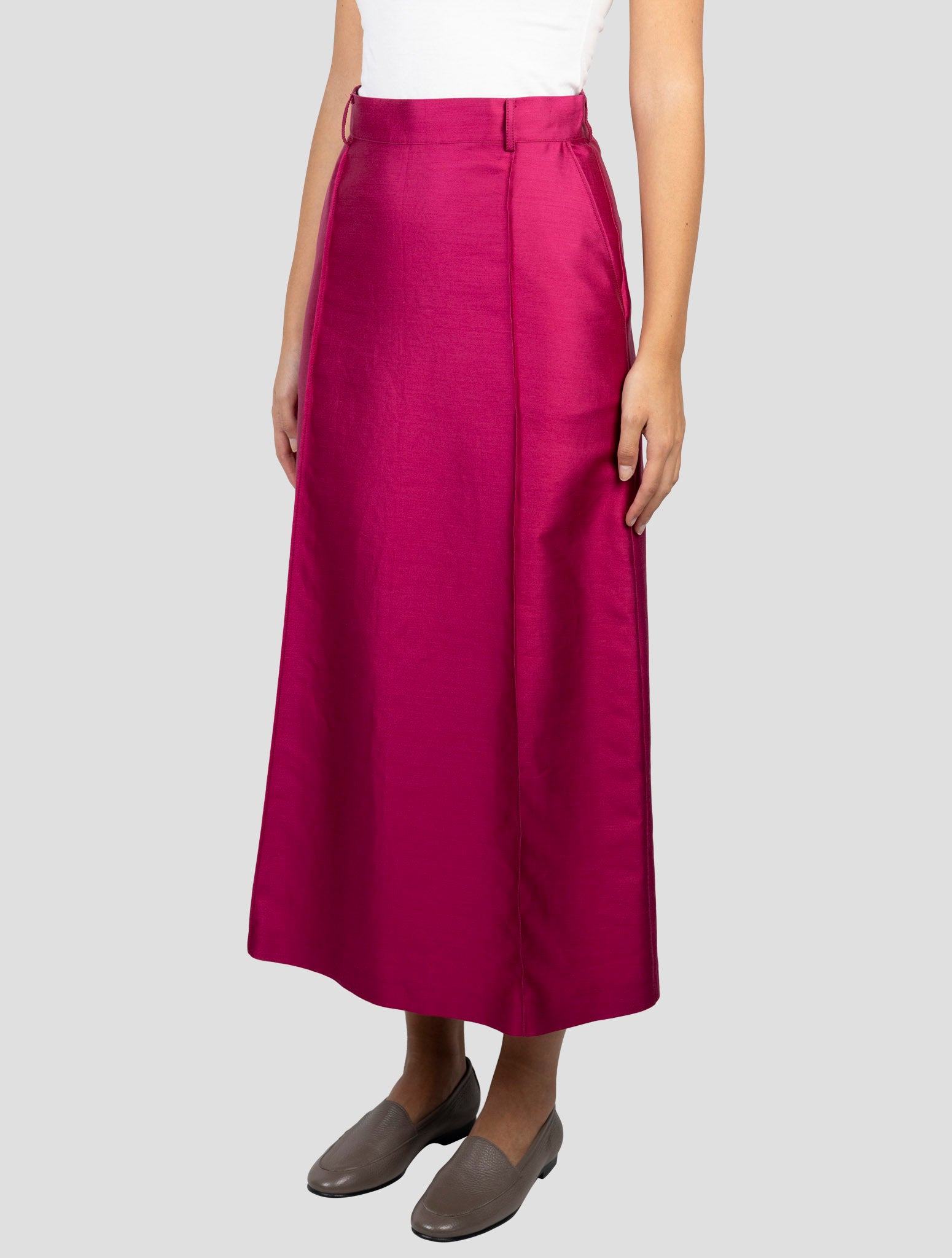 Kiton Fucsia Silk Cotton Skirt