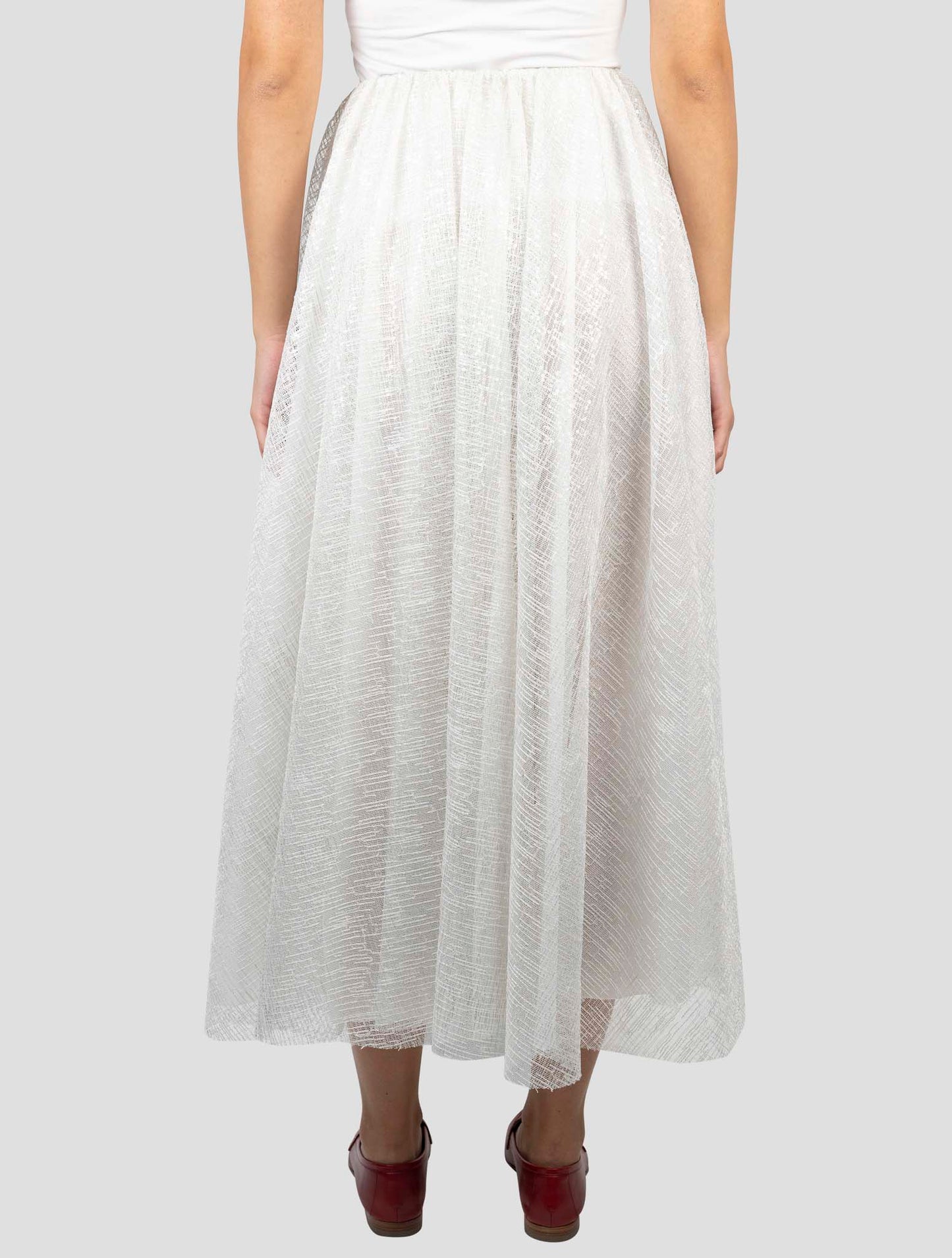 Kiton White Pl Skirt