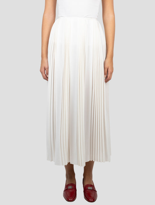 Kiton White Silk Skirt