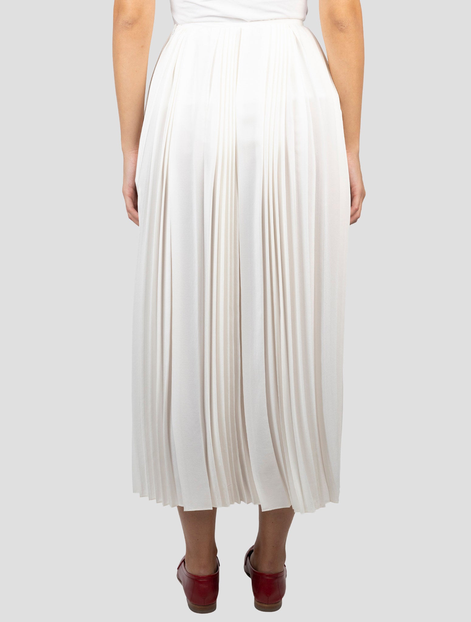 Kiton White Silk Skirt