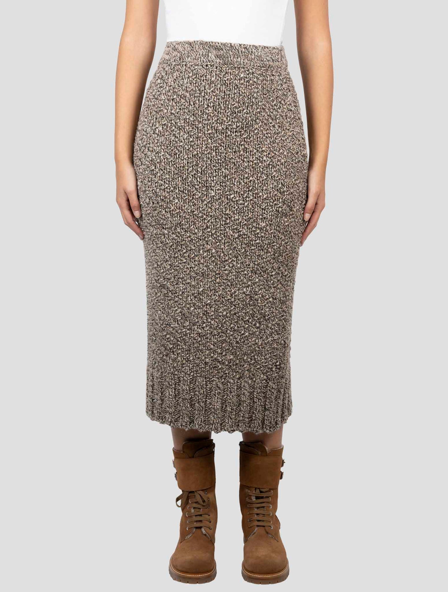 Kiton Brown Camel Skirt
