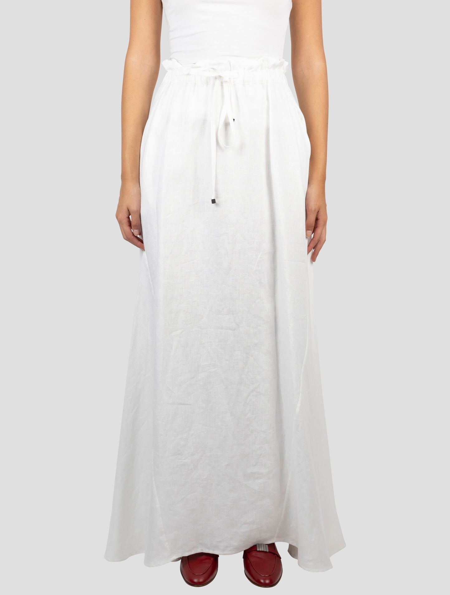 Kiton White Linen Skirt