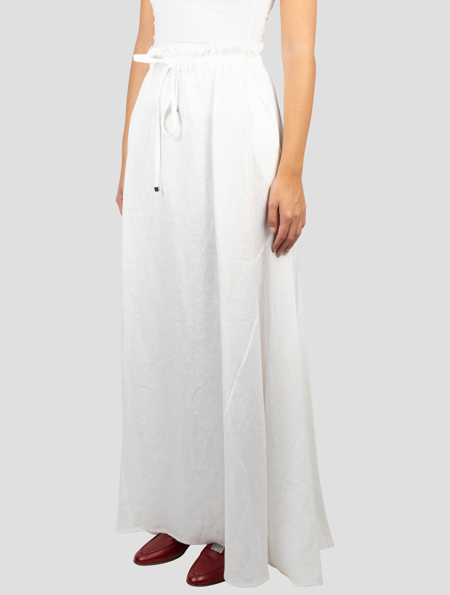 Kiton White Linen Skirt