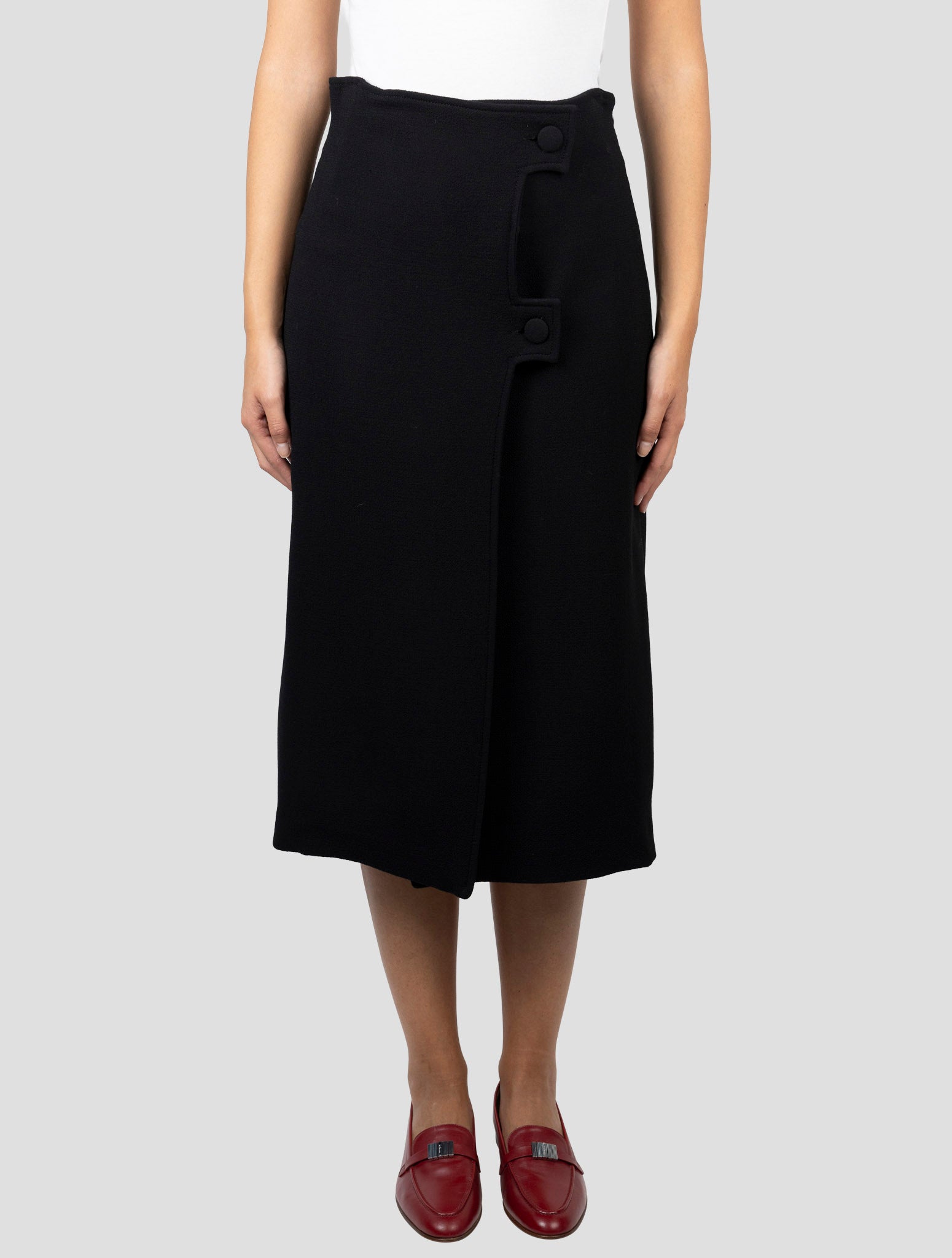 Kiton Black Wool Skirt