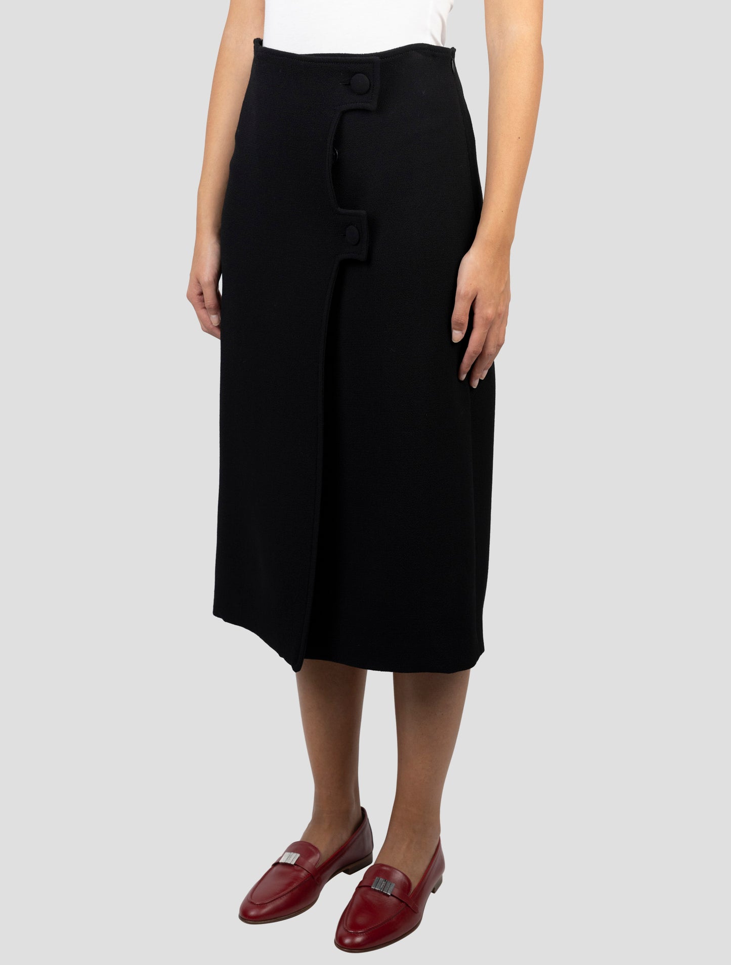 Kiton Black Wool Skirt