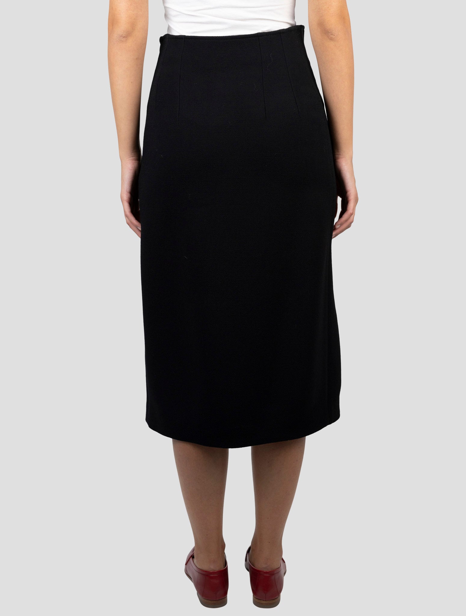 Kiton Black Wool Skirt