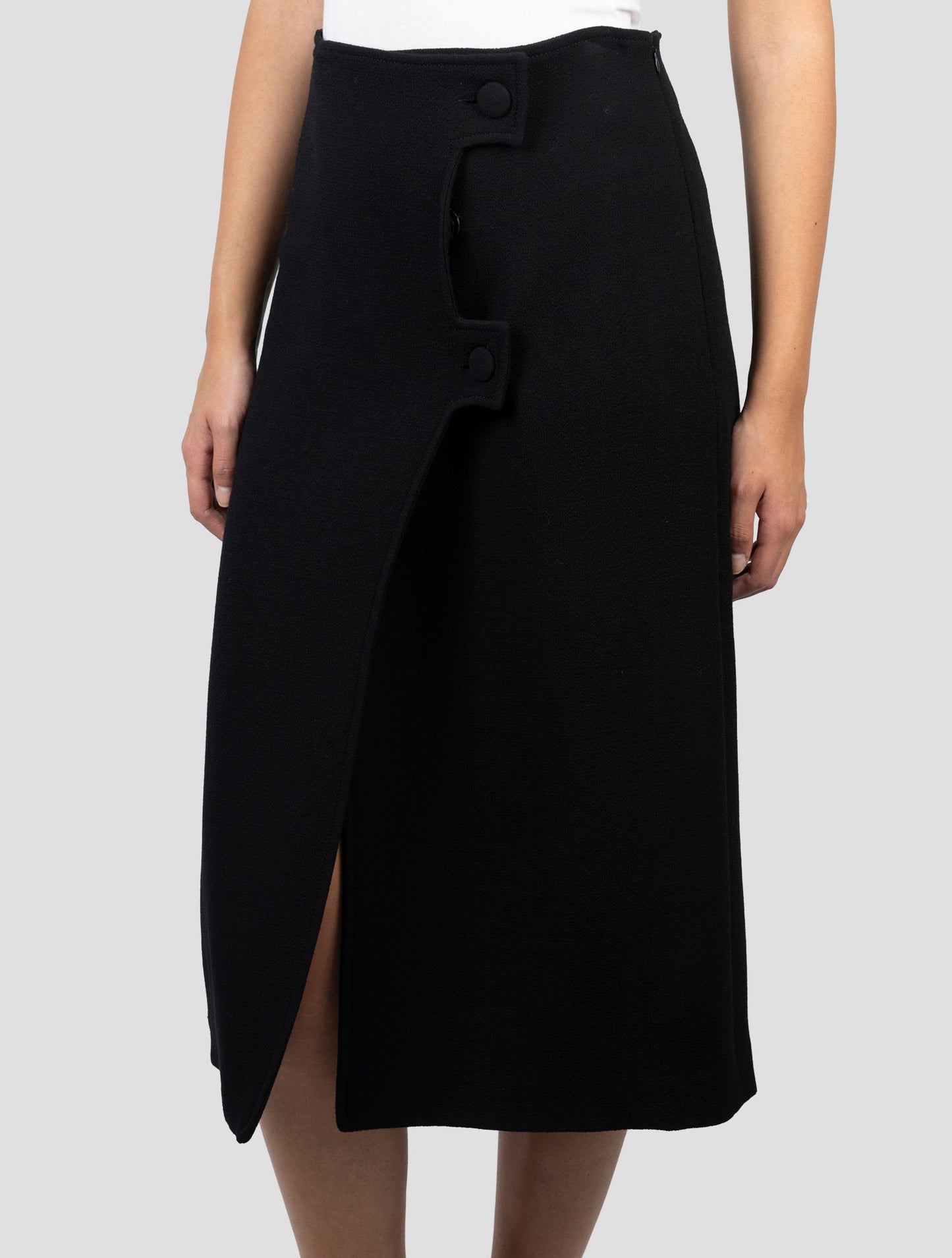 Kiton Black Wool Skirt