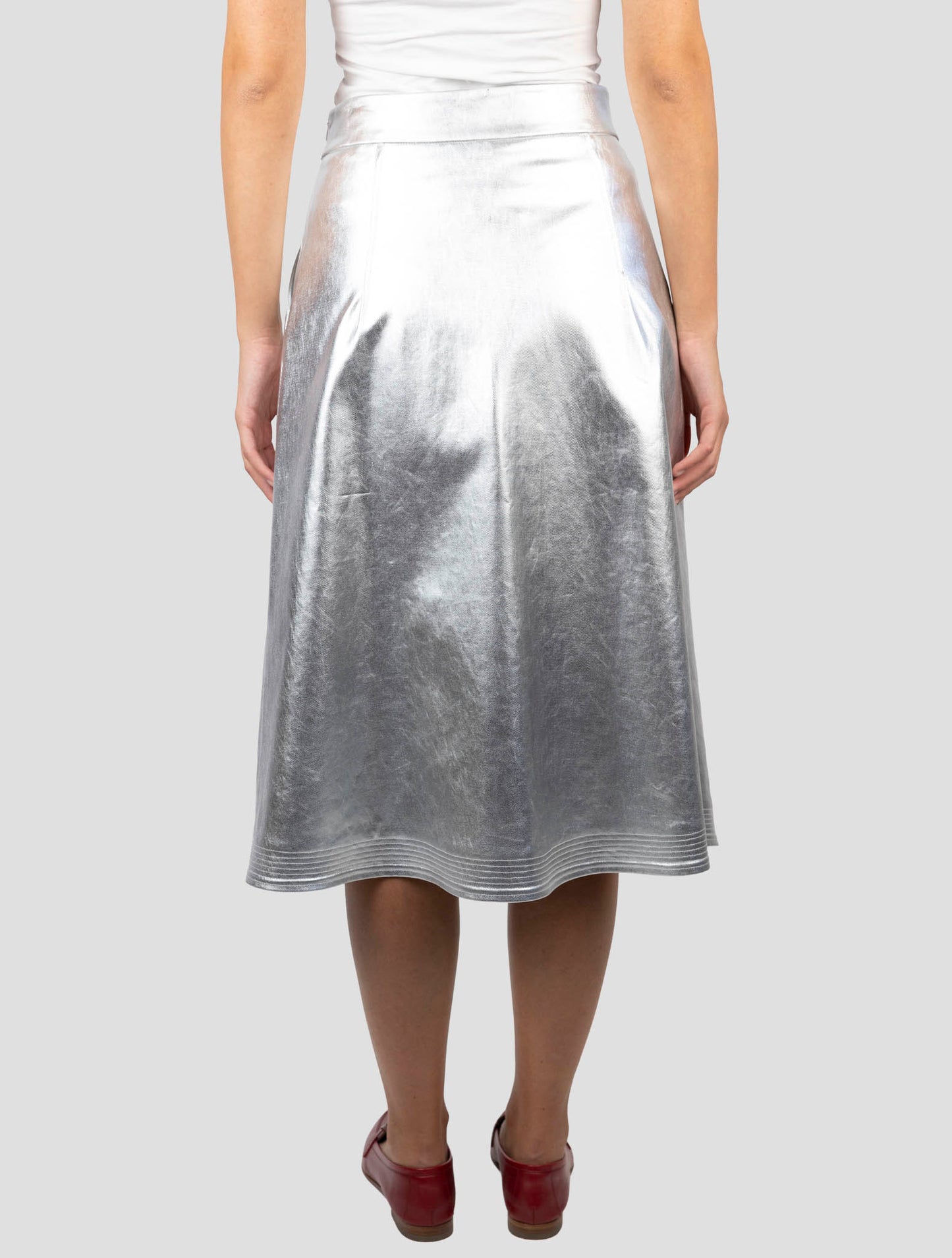 Kiton Silver Cotton Pu Ea Skirt