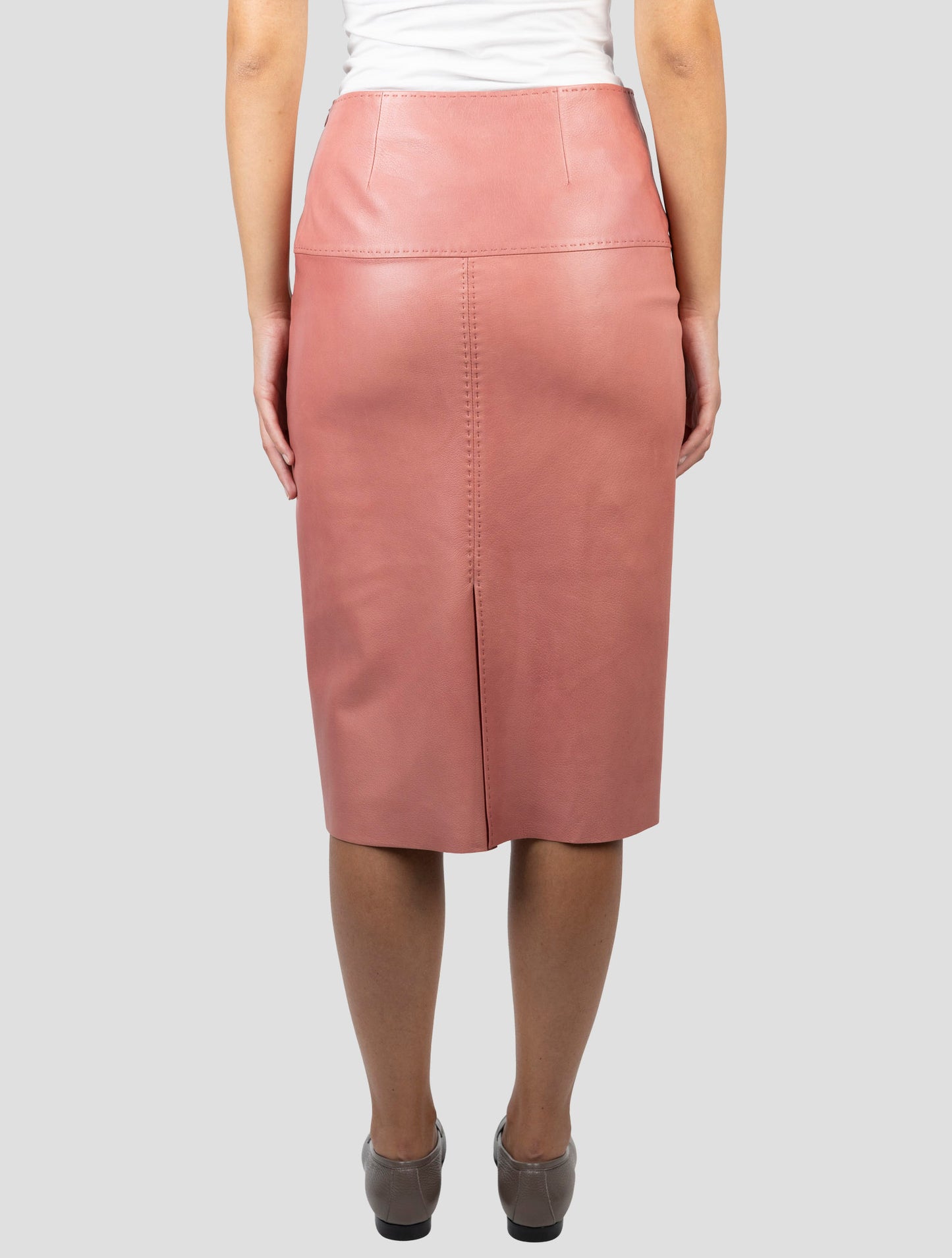Kiton Pink Leather Skirt