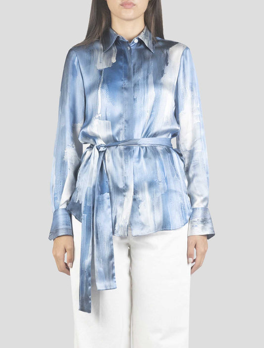 Kiton Light Blue Silk Shirt