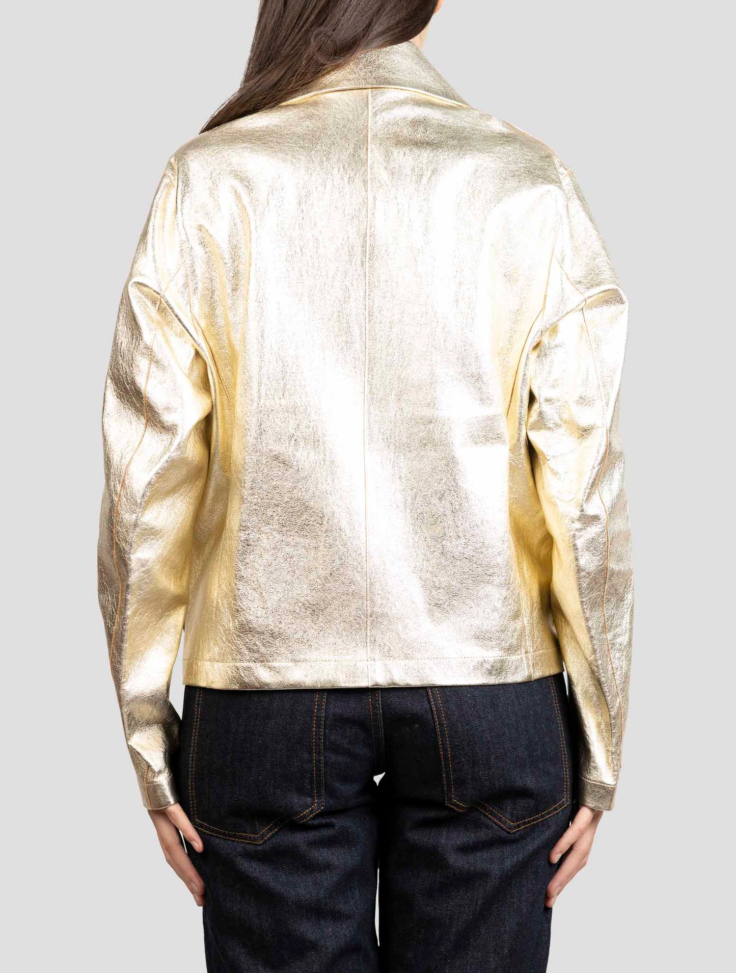 Kiton Gold Leather Coat