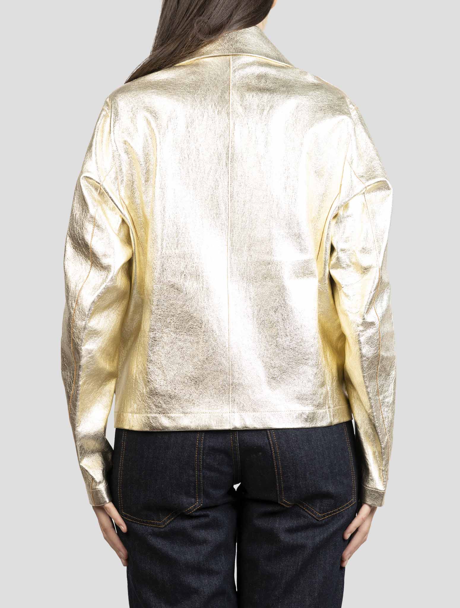 Kiton Gold Leather Coat