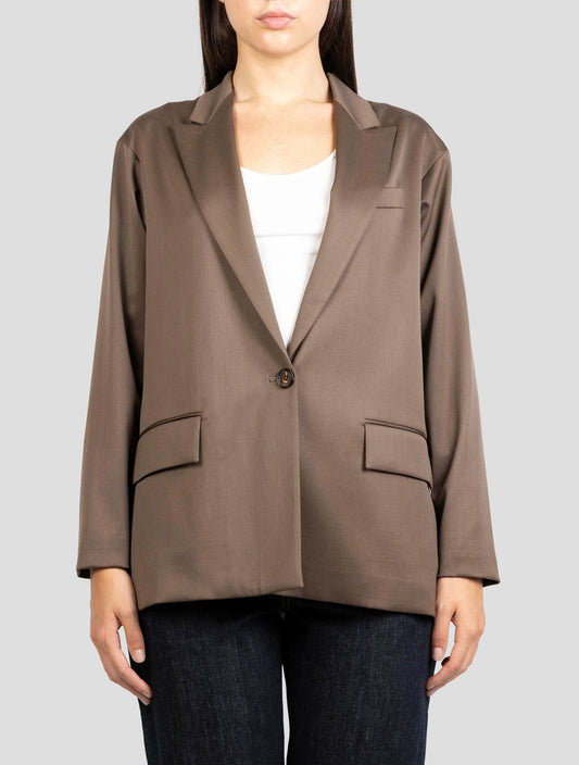 Kiton Brown Virgin Wool Ea Blazer