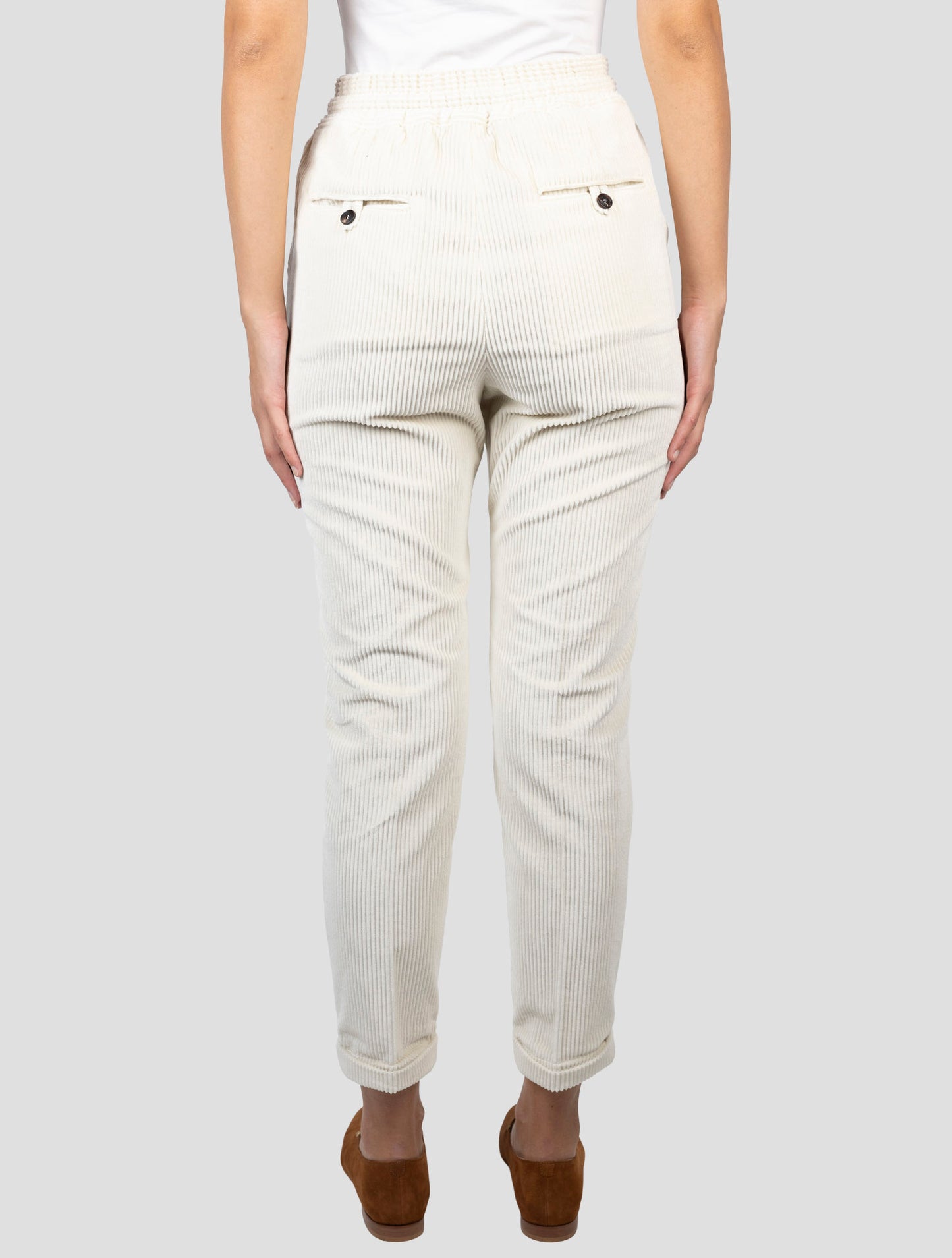 Kiton Beige Cotton Velvet Pants