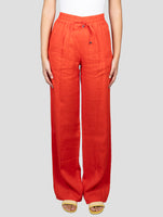 Kiton Red Linen Pants