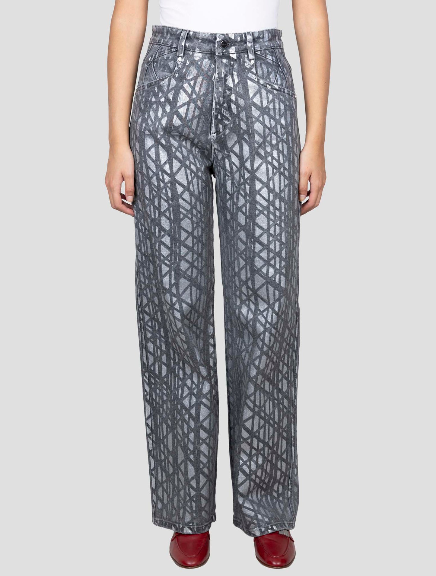 Kiton Gray Silver Cotton Ea Jeans