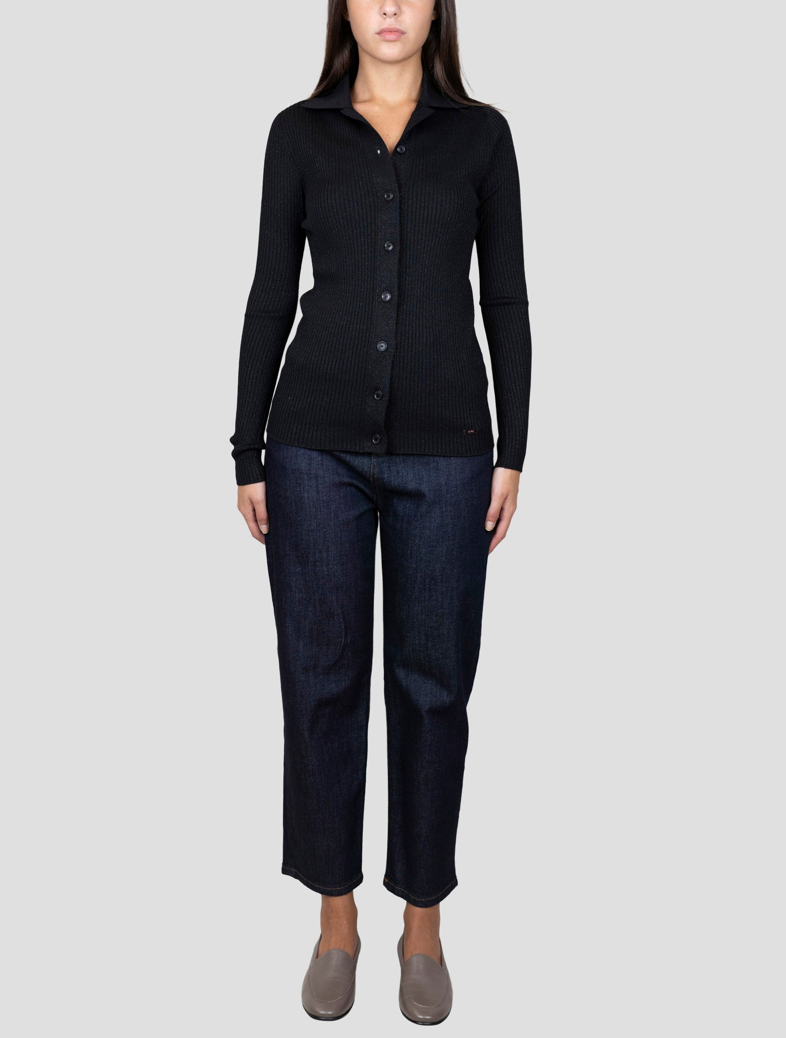 Kiton Black Wool Viscose Pl Shirt