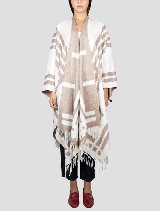 Kiton Beige Brown Silk Cashmere Poncho