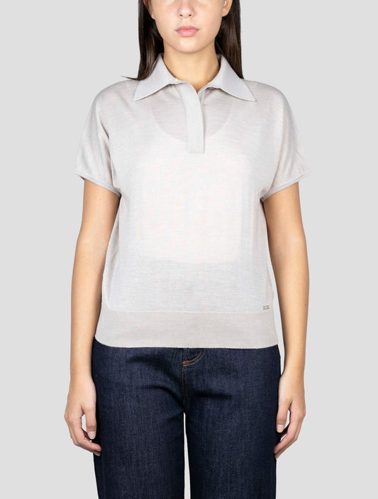 Kiton Gray Wool Polo