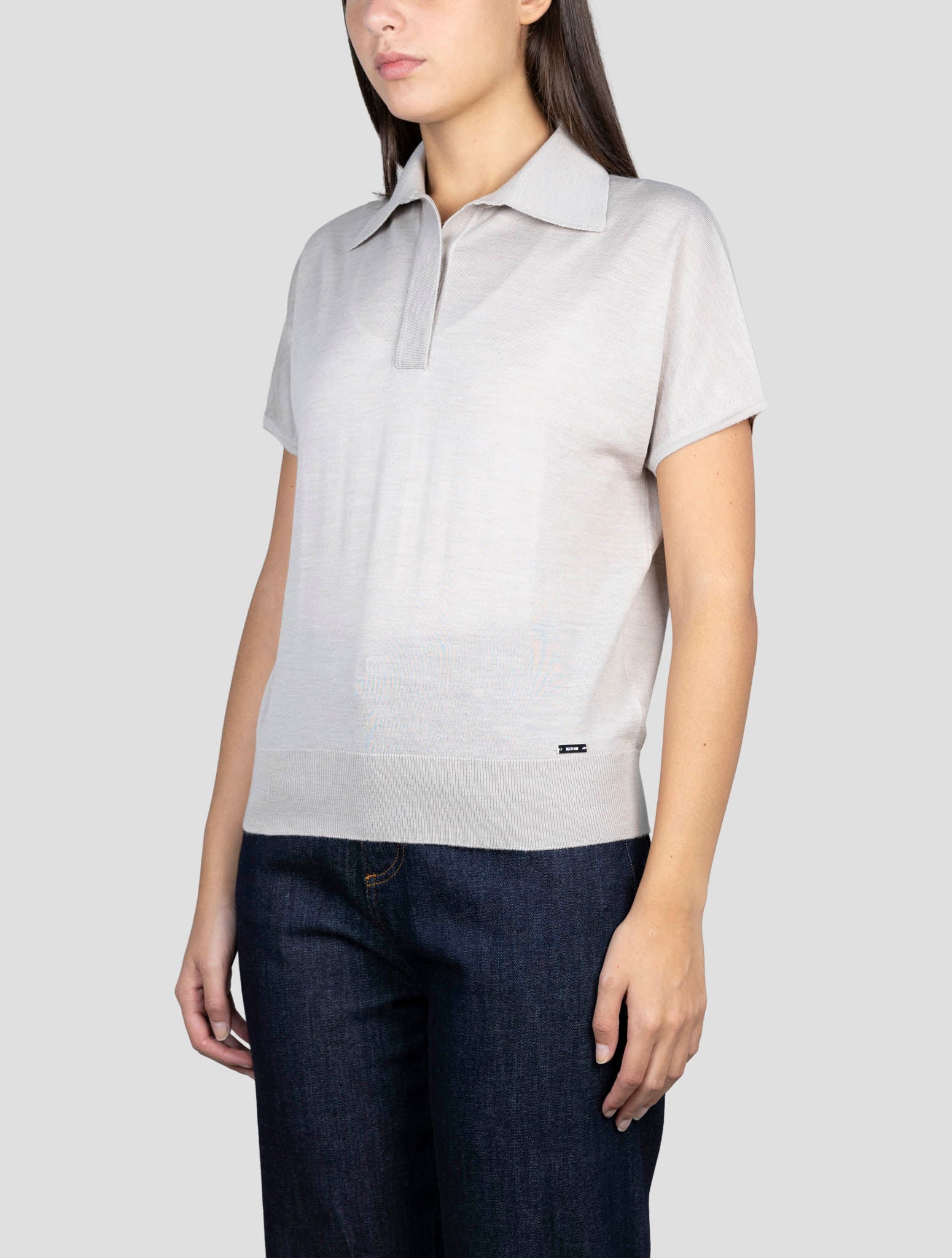 Kiton Gray Wool Polo