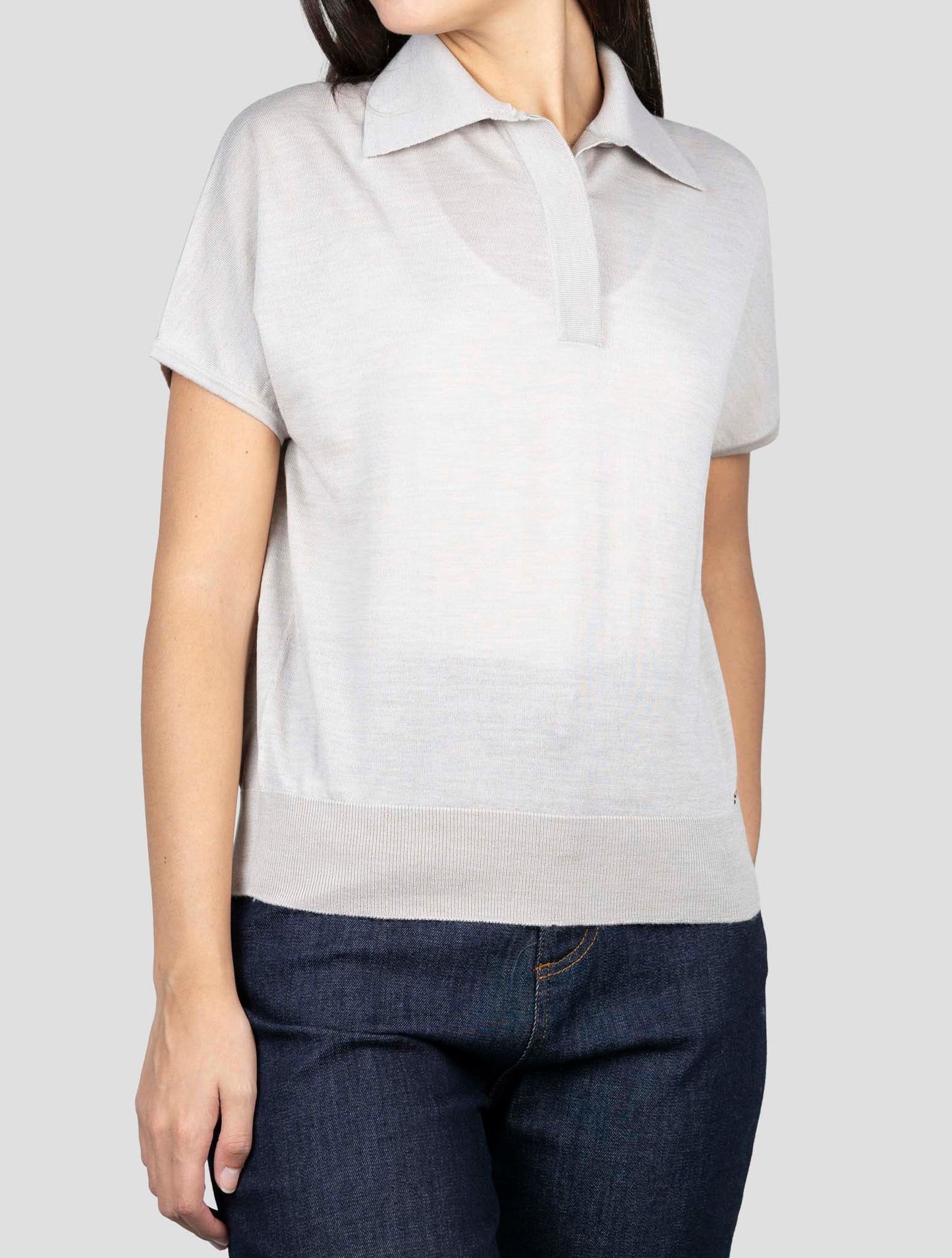 Kiton Gray Wool Polo