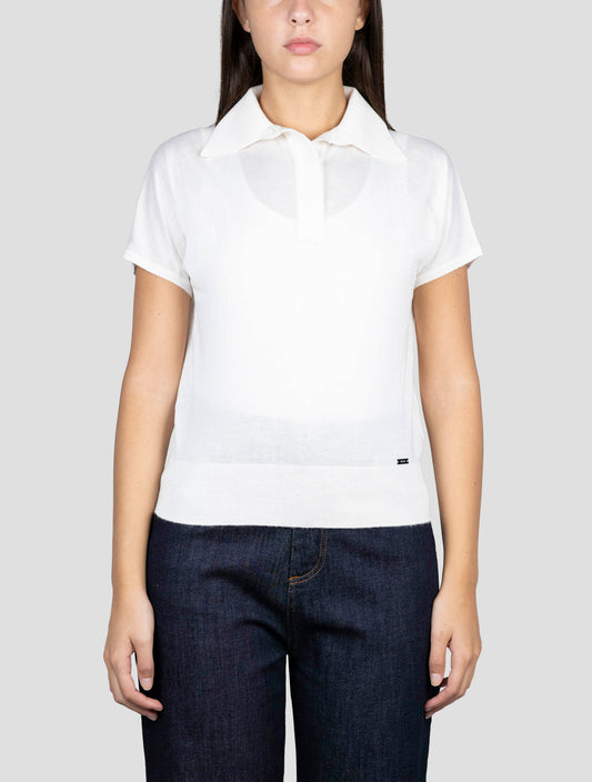 Kiton White Cashmere Silk Polo