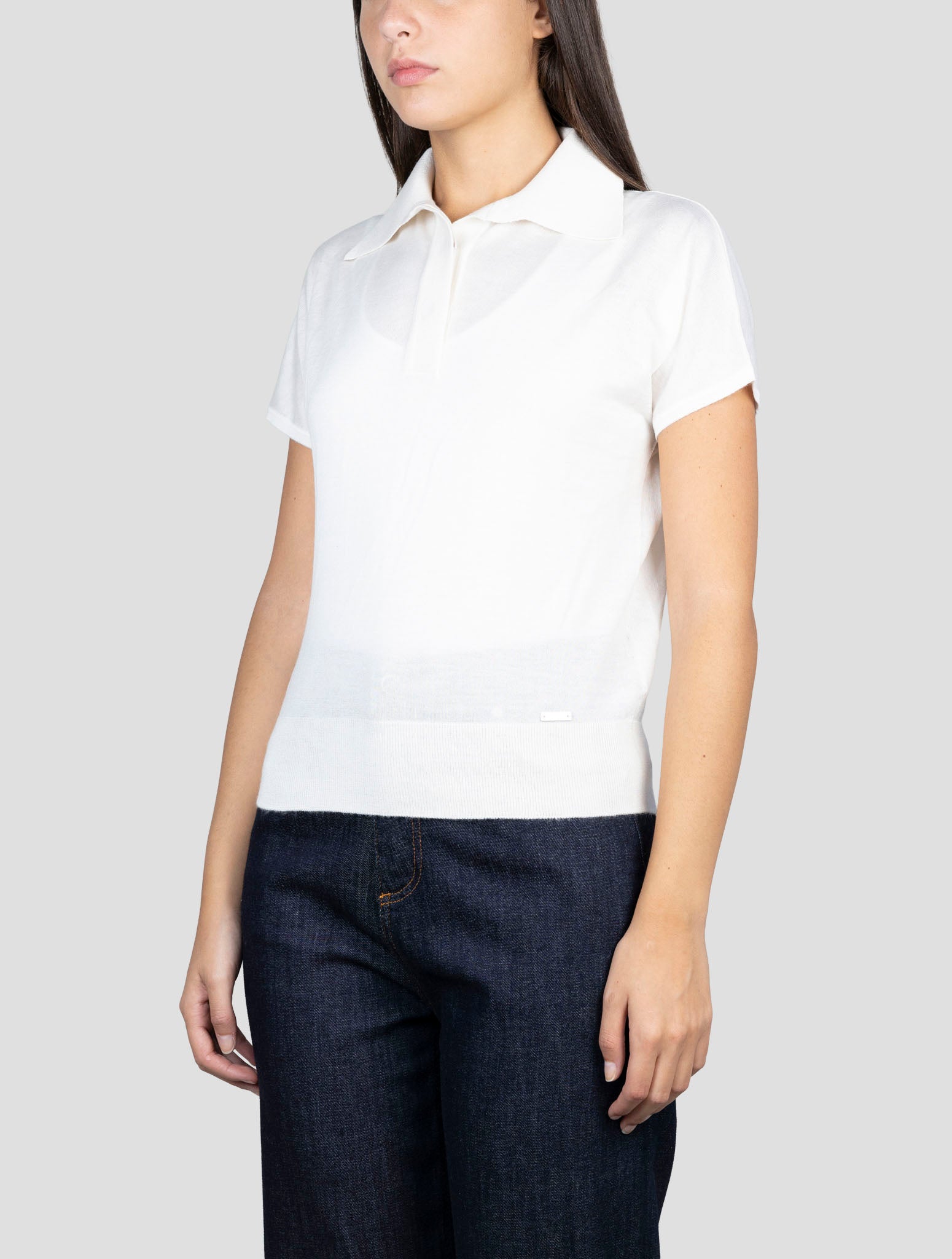 Kiton White Cashmere Silk Polo