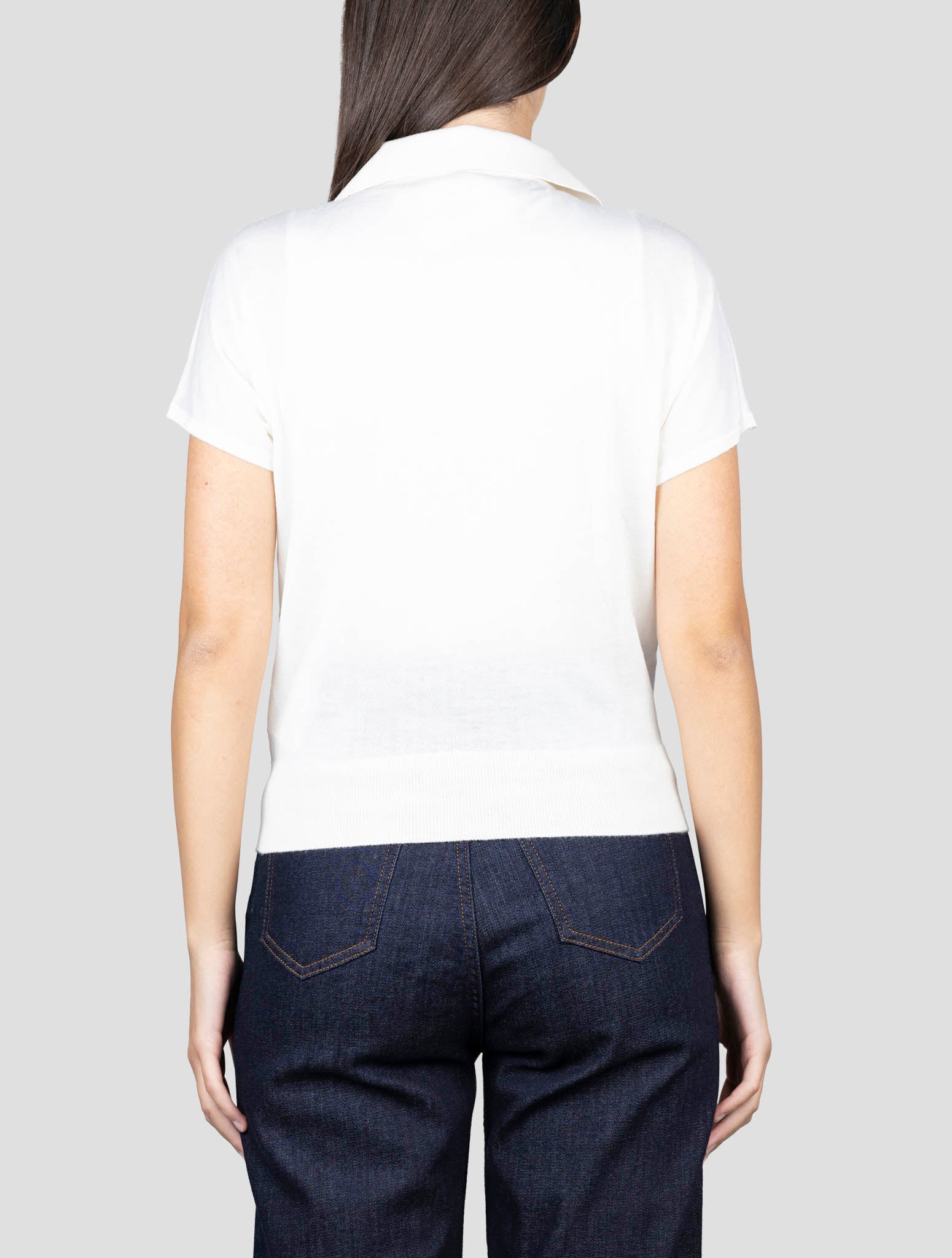 Kiton White Cashmere Silk Polo