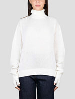 Kiton White Cashmere Silk Sweater Turtleneck