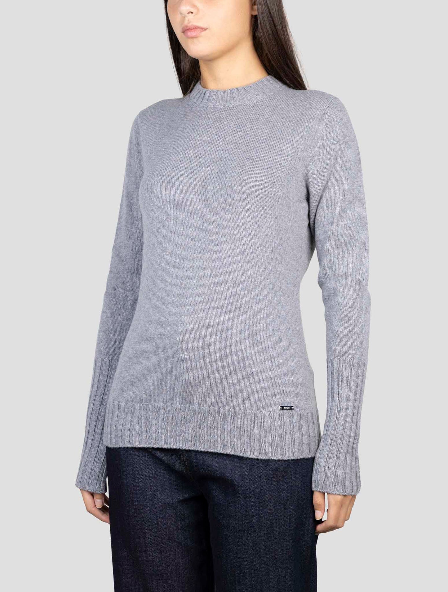 Kiton Gray Cashmere Sweater Crewneck
