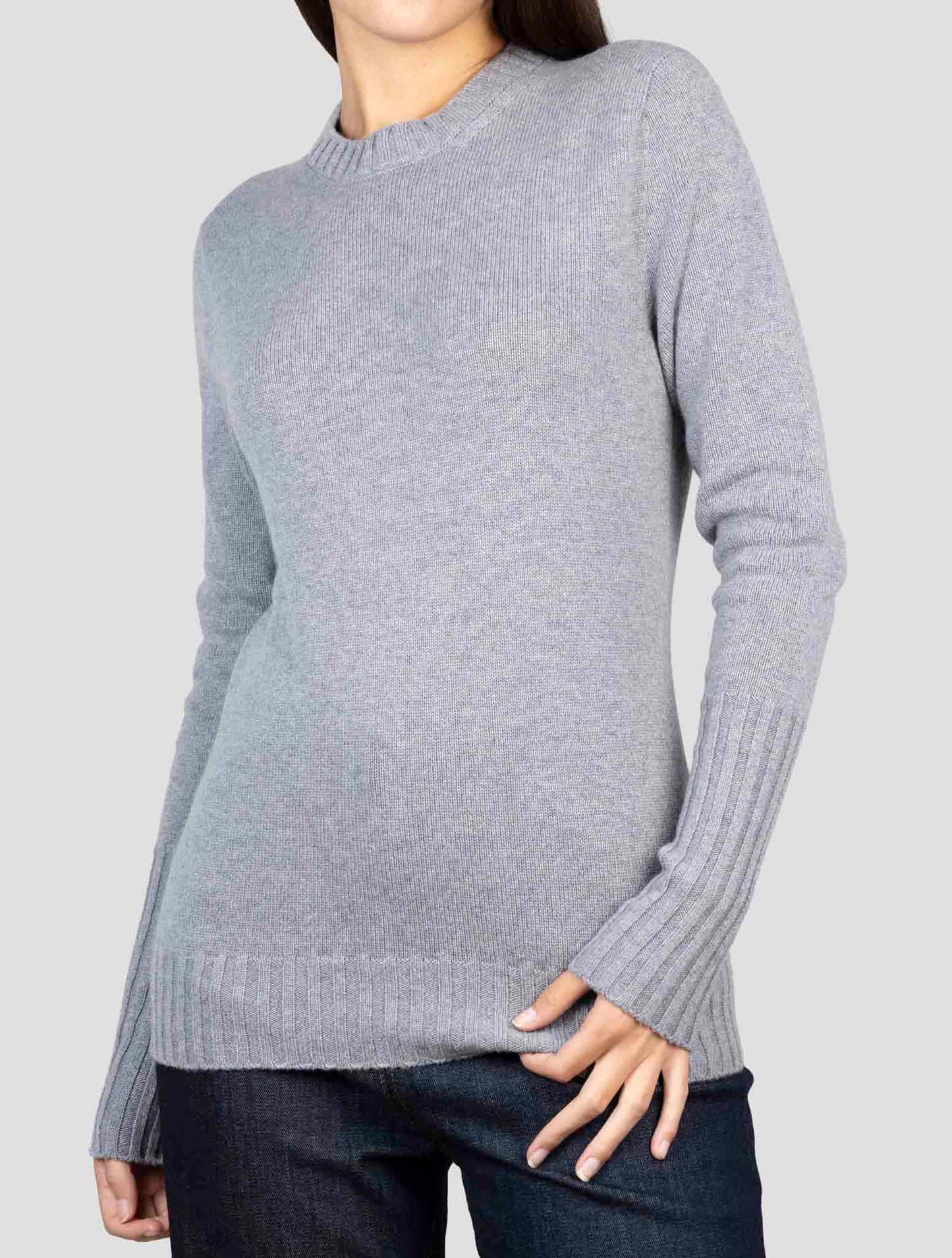 Kiton Gray Cashmere Sweater Crewneck