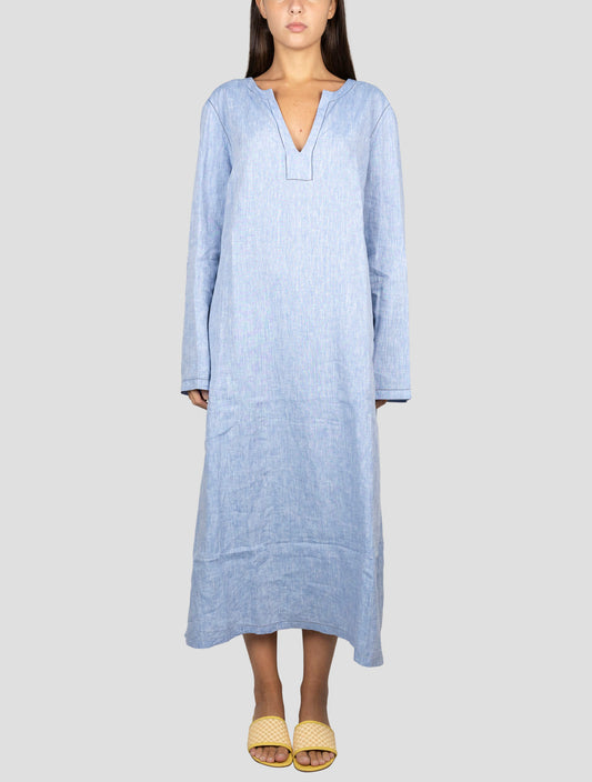 Kiton Light Blue Linen Dress