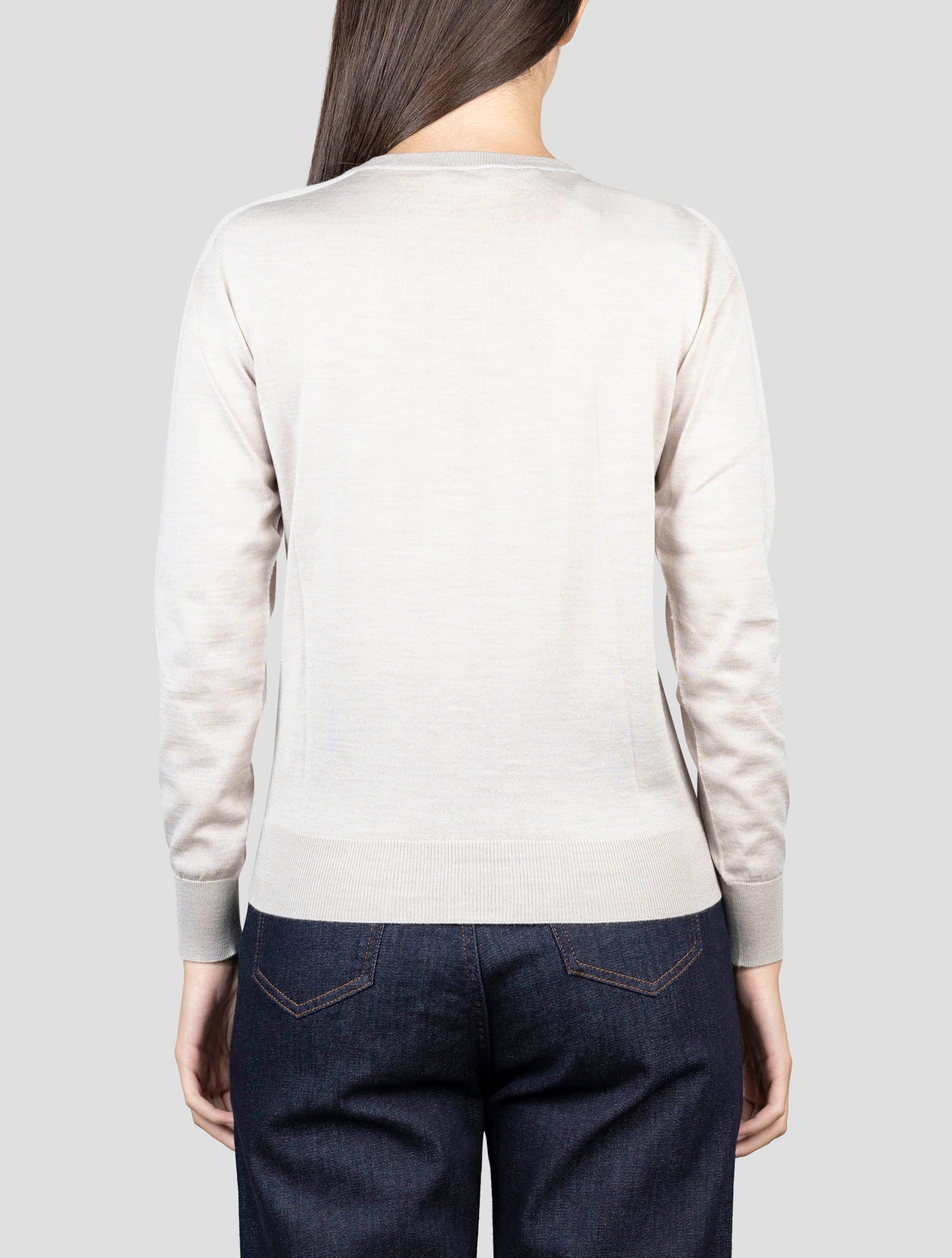 Kiton Beige Wool Sweater Crewneck