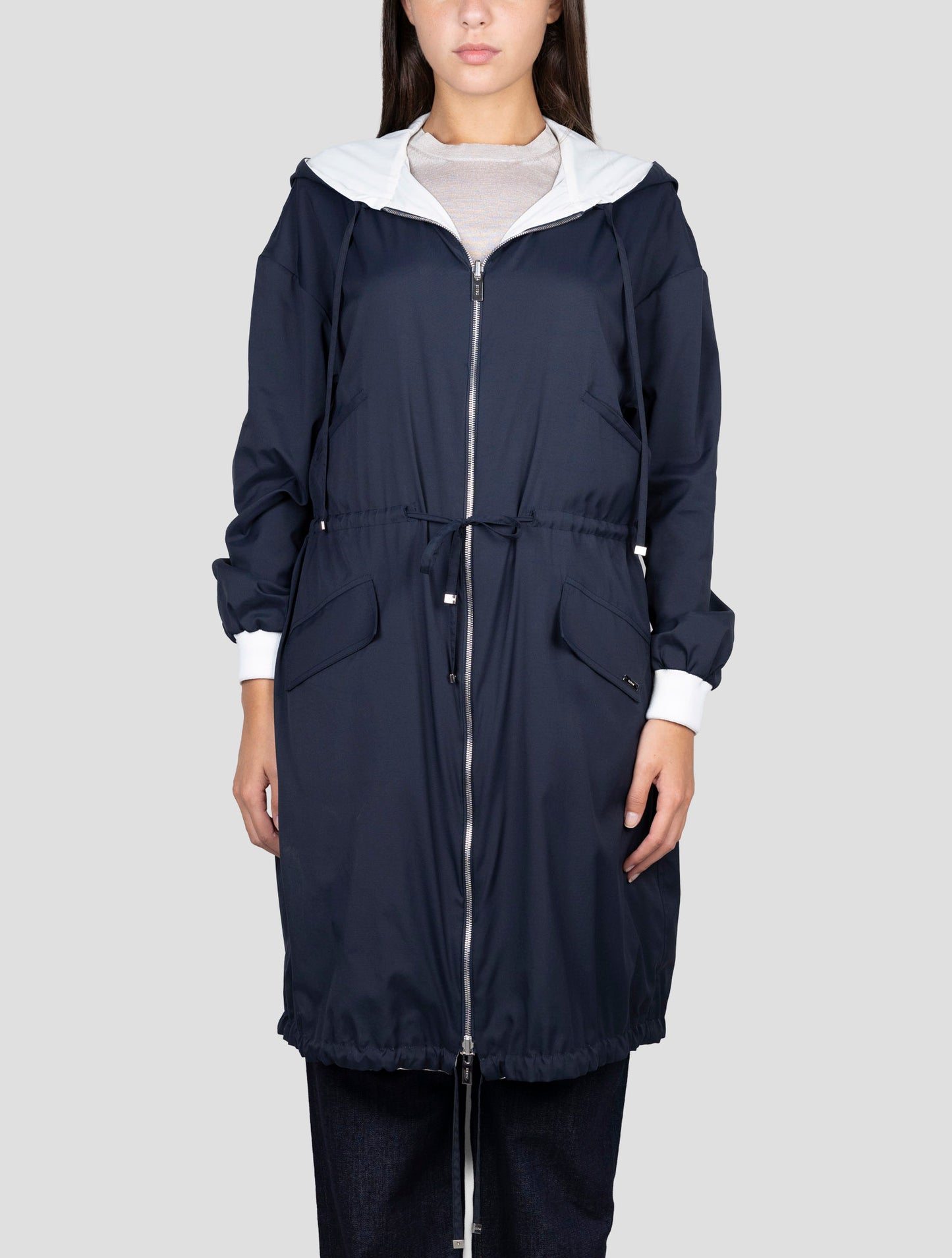 Kiton Blue Pa Reverse Overcoat