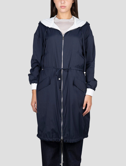 Kiton Blue Pa Reverse Overcoat