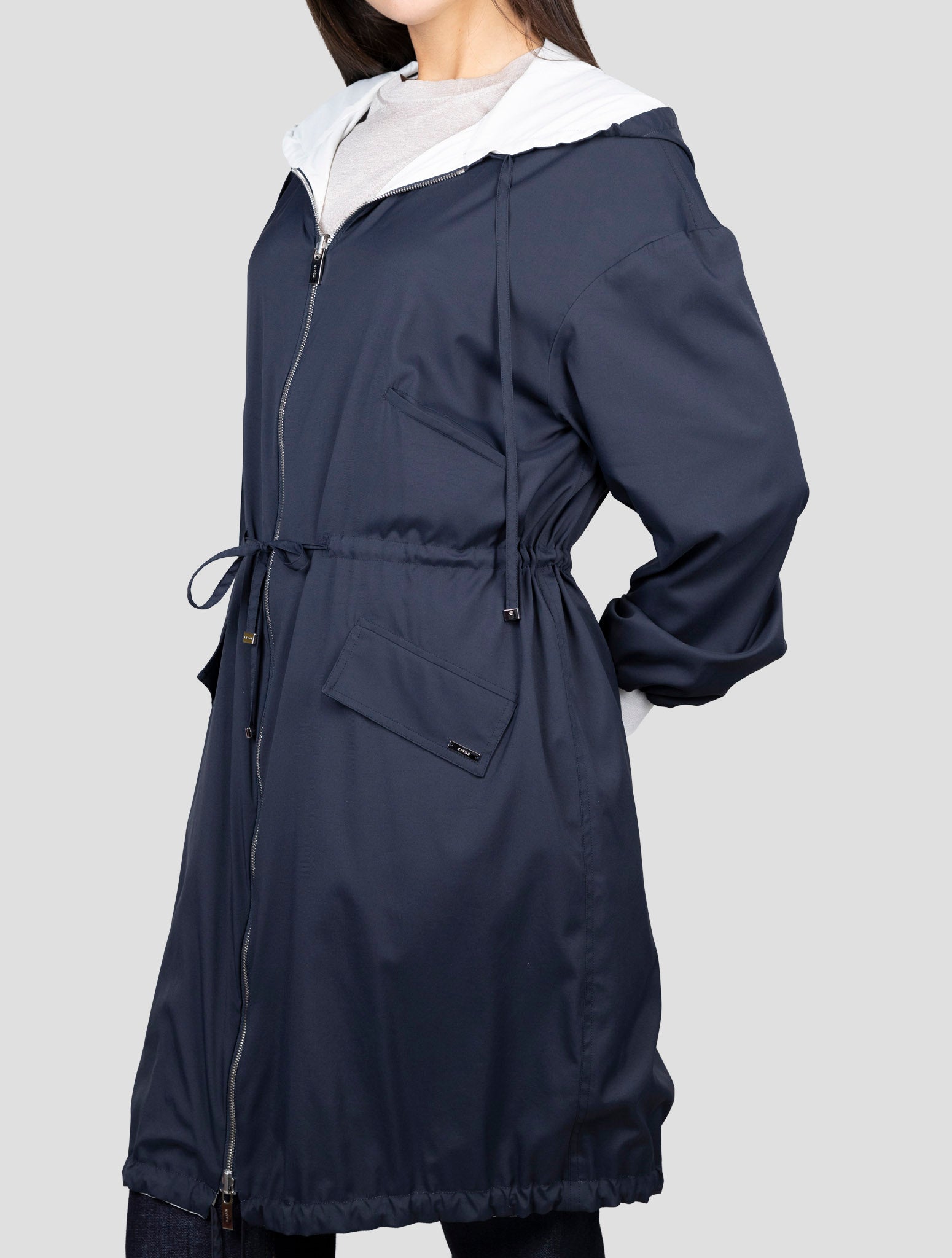 Kiton Blue Pa Reverse Overcoat