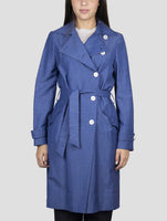 Kiton Blue Linen Wool Mohair Overcoat