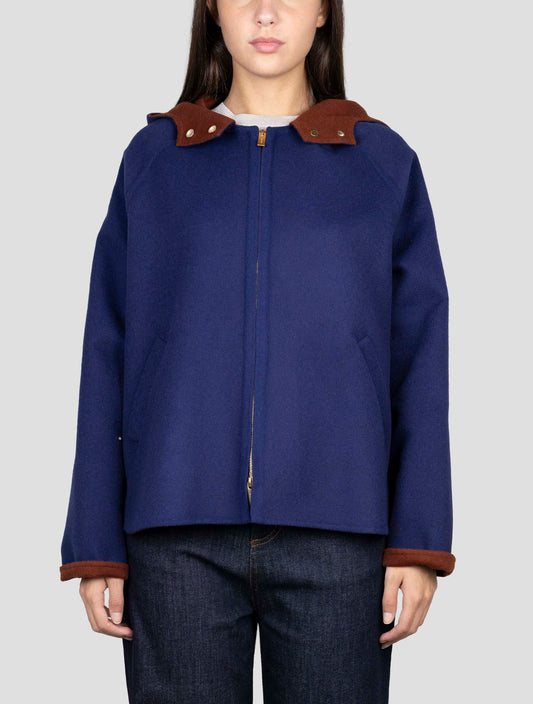 Kiton Blue Wool Coat