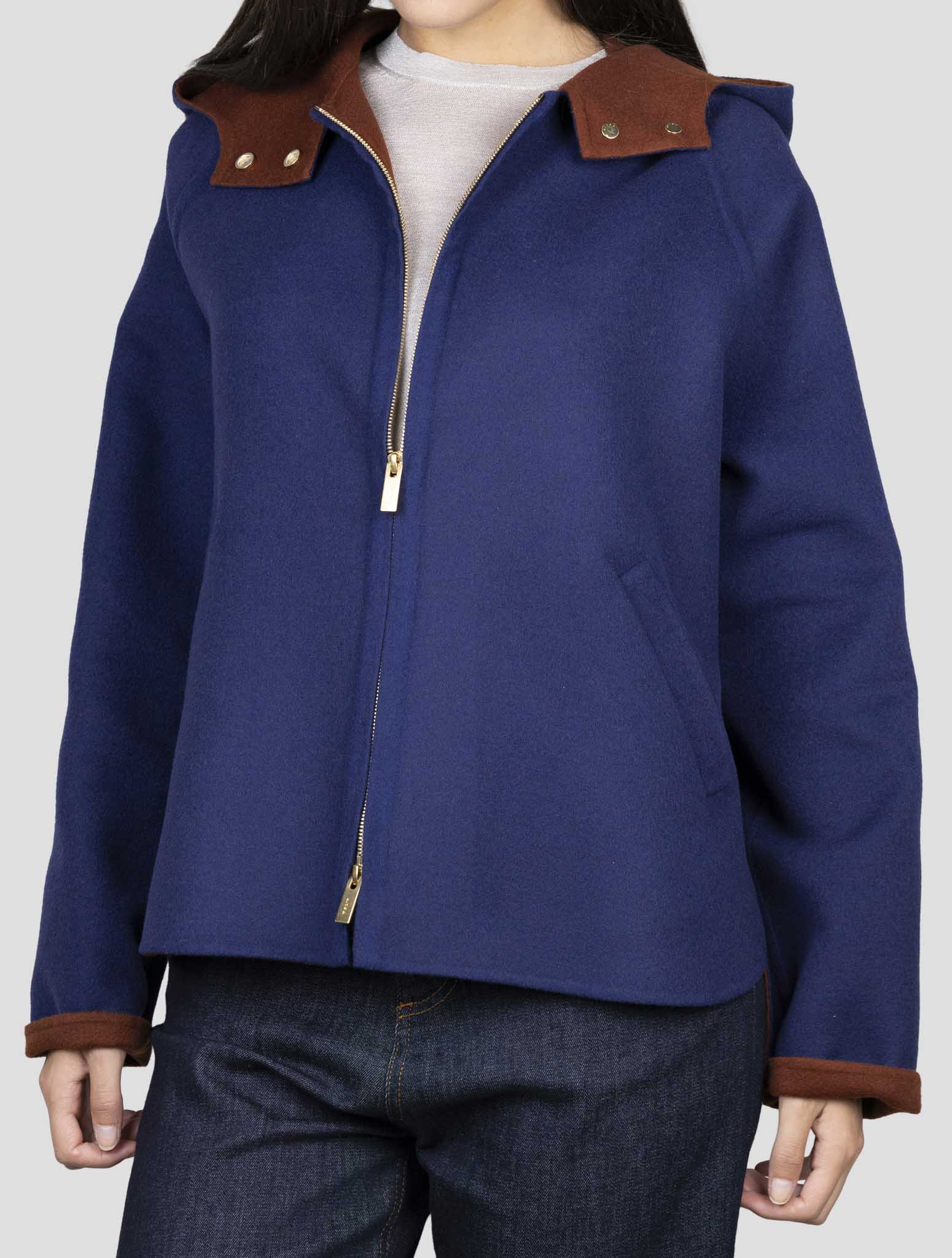 Kiton Blue Wool Coat