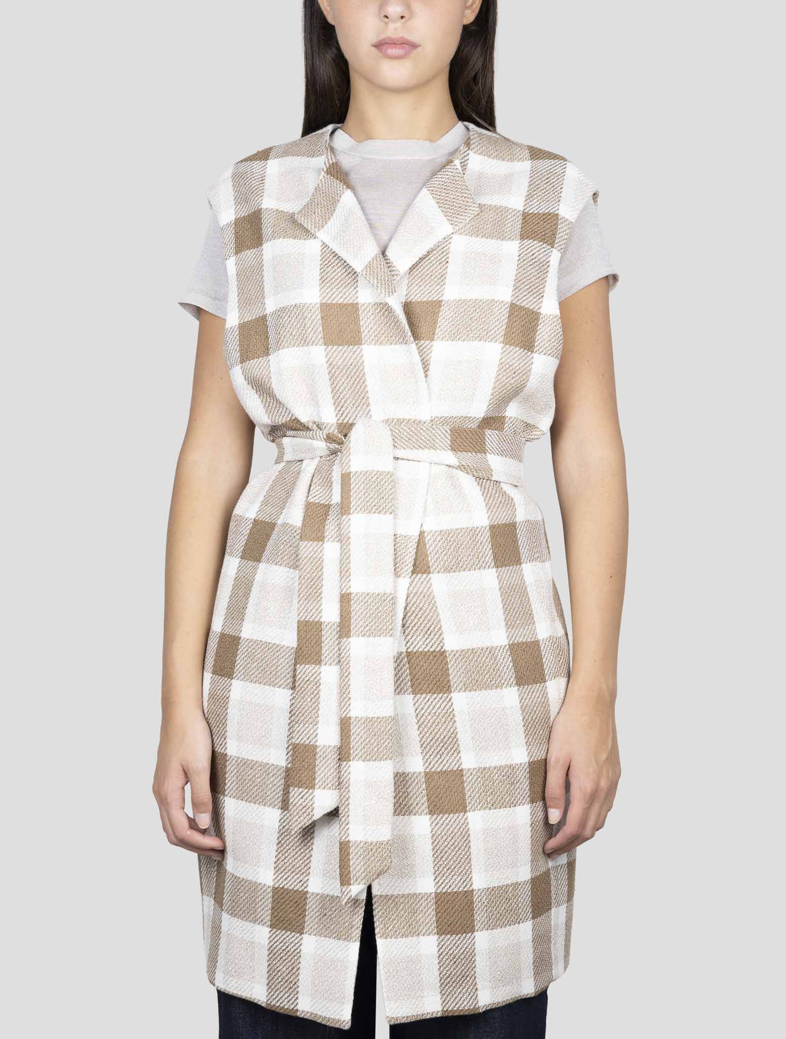 Kiton Brown Cashmere Linen Overcoat