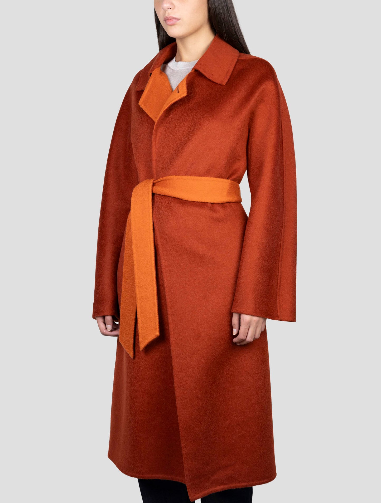 Kiton Orange Cashmere Overcoat