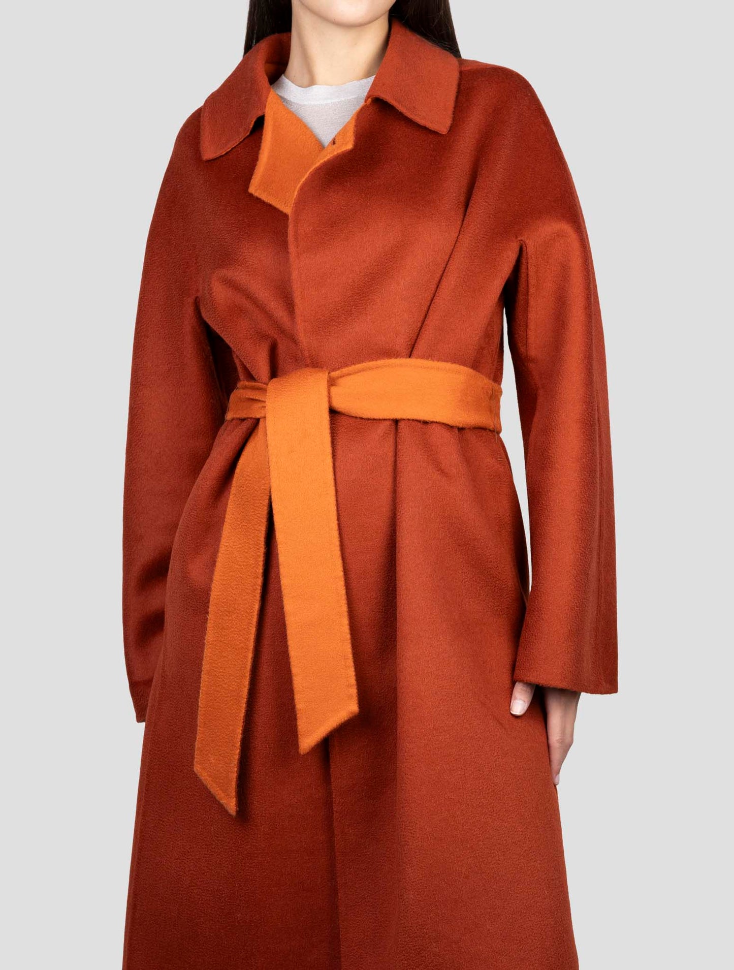 Kiton Orange Cashmere Overcoat