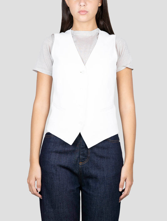 Kiton White Viscose Pa Ea Vest