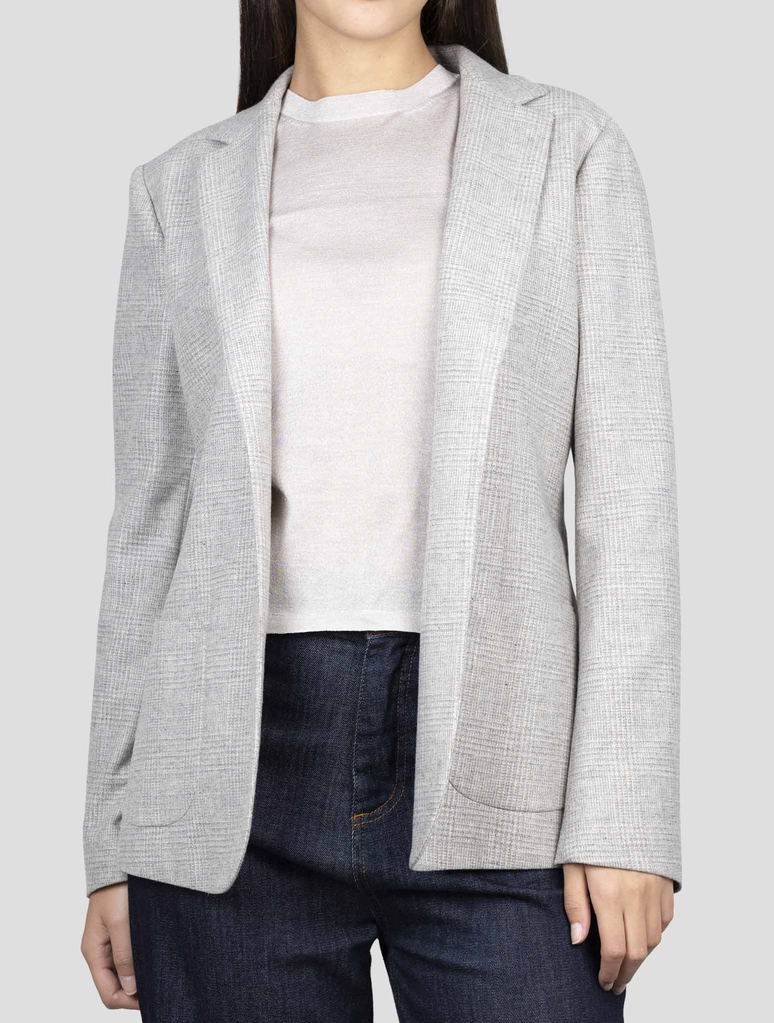 Kiton Gray Virgin Wool Cashmere Ea Blazer