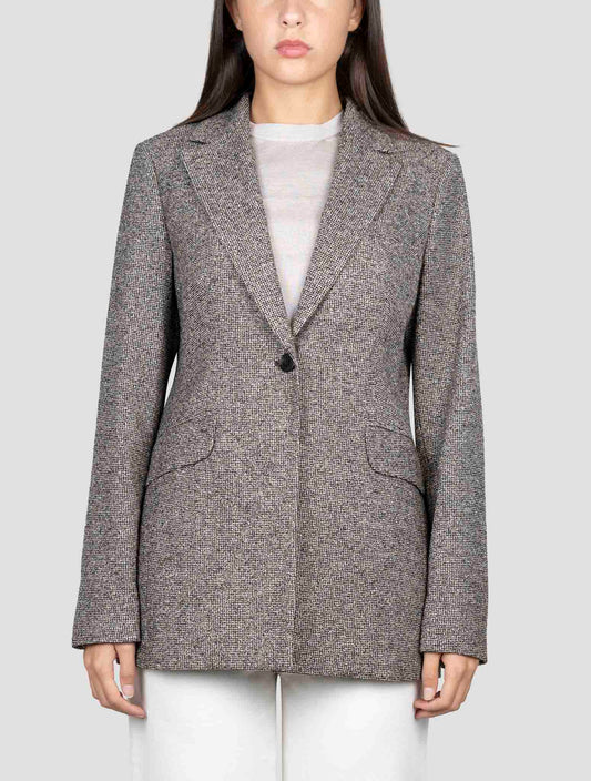 Kiton Brown Virgin Wool Silk Pa Blazer